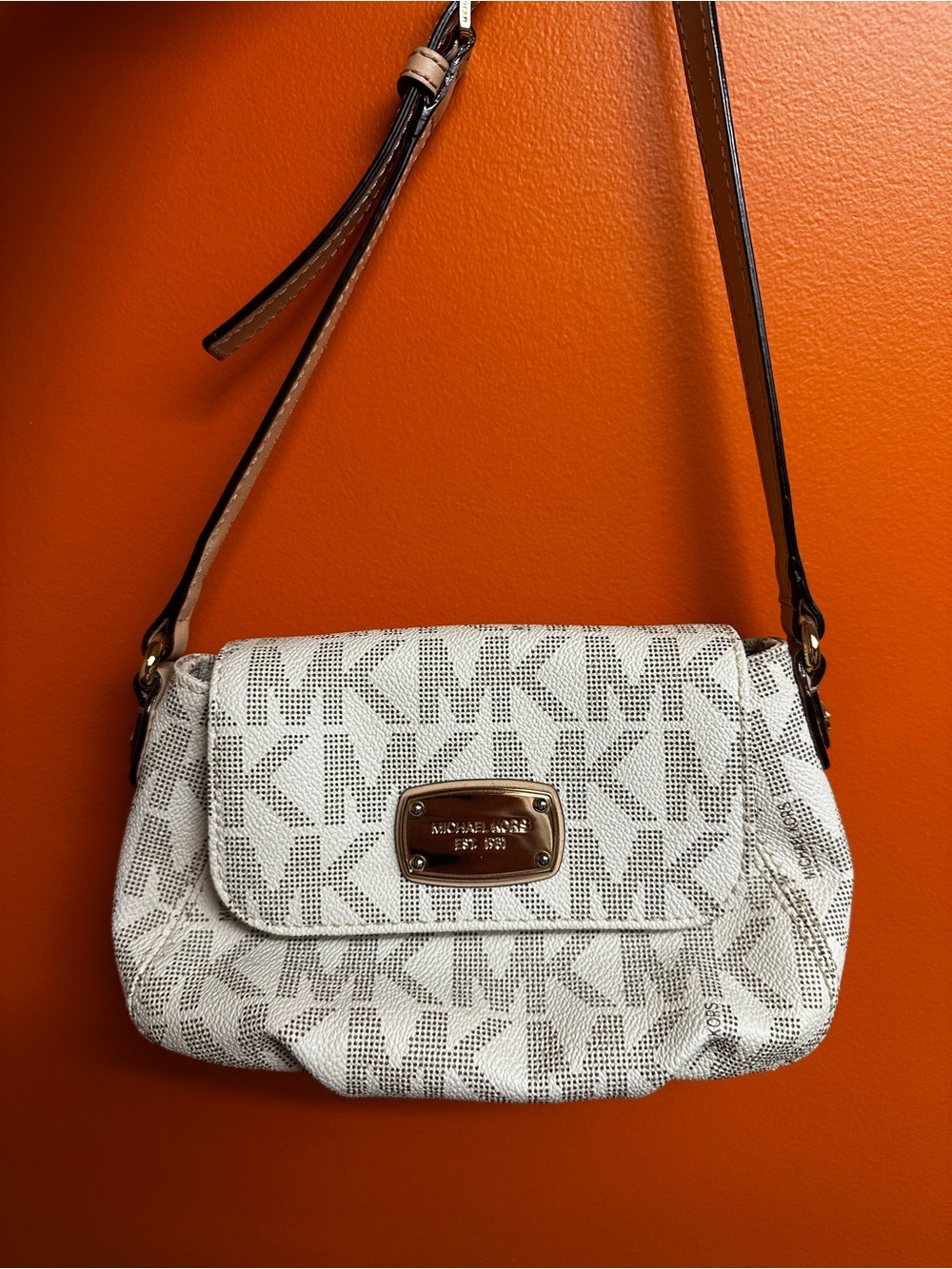 MICHAEL by Michael Kors White Logo Crossbody Bag